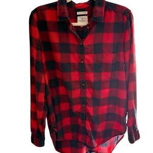 American Eagle Outfitters Evermore Red Flannel Button Down Fairy Grunge Outdoor